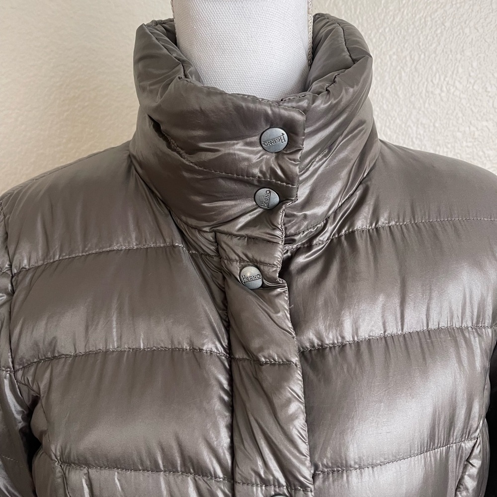 Herno Metallic Gray Puffer Jacket - Picture 3 of 15